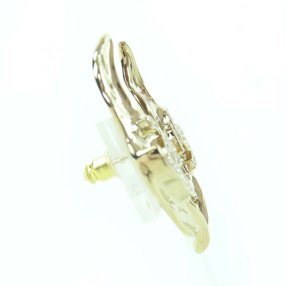 CHANEL Authentic Gold Logo Earrings - Picture 4 of 9